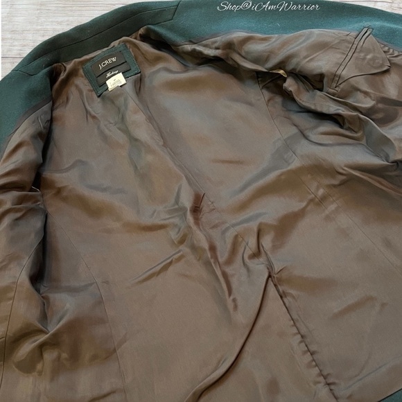 J.Crew RARE teal double serge wool h@cking blazer jacket *shop@iamwarrior - Picture 13 of 15